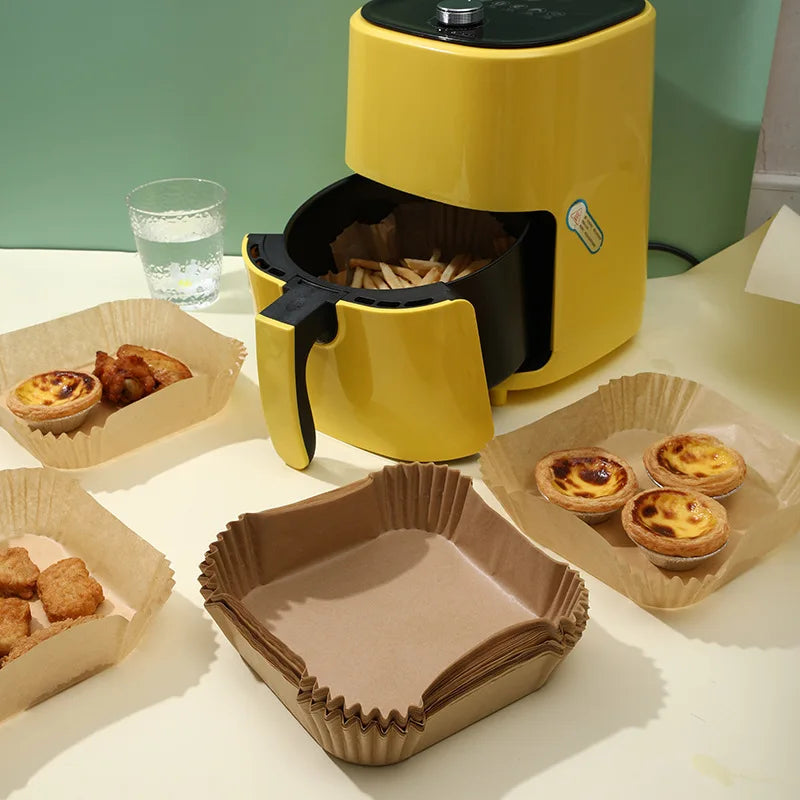 100Pcs Air Fryer Paper Oil Proof Isolation Paper Tray Disposable Non 100Pcs Air Fryer Paper Oil Proof Isolation Paper Tray Disposable Non